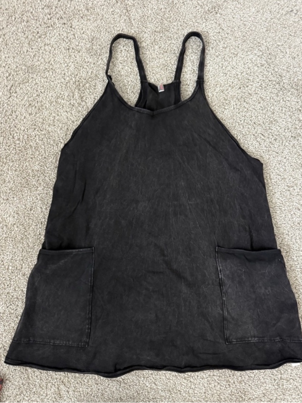 ~FP Movement by Free People~ Black Hotshot Mini Tank Dress with Front Pockets